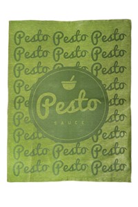 Jacquard kitchen towel made of 50% linen and 50% cotton. U01 - Pesto.