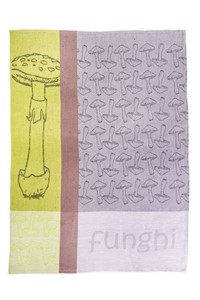 Jacquard kitchen towel made of 50% linen and 50% cotton. U01 - Funghi.