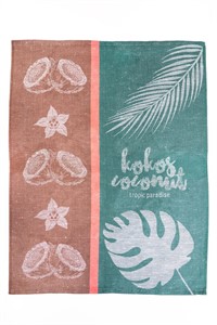 Jacquard kitchen towel made of 50% linen and 50% cotton. U01 - Coconut.
