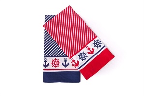 Childrens scarf - navy pattern, color: red, blue; Size 55x55 cm ( code B02 )