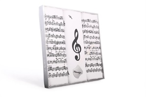 Dárková sada pánských ručně tištěných kapesníků s hudebními motivy - 3 ks. ( kód M59 )