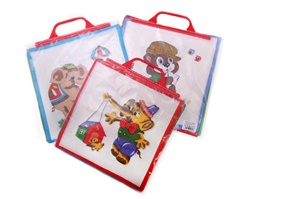 A set of children´s printed handkerchiefs in the carrier bag - 6 pcs. ( code C02 )