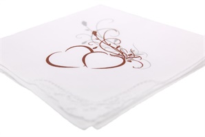 Luxury full-white men´s handkerchief hand printed with the wedding theme, packed in polybag - 1 pc. ( code M46 )