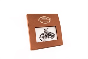 Gift hand-printed men´s handkerchief in Vintage Style with motive motorcycle - 1 pc. ( code M35 )