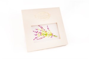 Gift hand-printed ladie´s handkerchief in Provence Style with motive lavender - 1pc. ( code L35 )