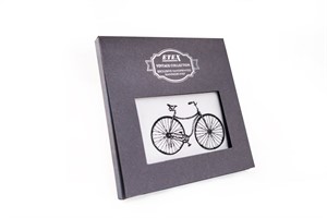 Gift hand-printed men´s handkerchief in Vintage Style with motive bicycle - 1 pc.  ( code M35 )