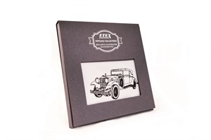 Gift hand-printed men´s handkerchief in Vintage Style with motive car - 1 pc. ( code M35 )