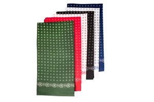 Šátek hlavový - vzor květy, barevné provedení: černá, zelená, červená, modrá, bílo-červená, bílo-modrá; rozměr 70x70 cm ( kód B01 )