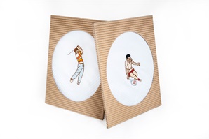 Gift box with one embroidered handkerchief - sport motive (golfer, tennis player) - 1 pc. ( code M48 )