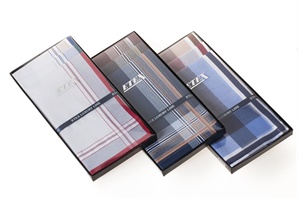 Gift set men´s luxury colored woven handkerchiefs in an exclusive box - 3 pcs. ( code M49 )