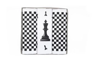 Dárková sada pánských ručně tištěných kapesníků pro milovníky šachových partií - 3 ks. ( kód M59 )